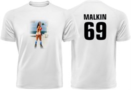 Футболка белая, цветной принт с двух сторон 2318